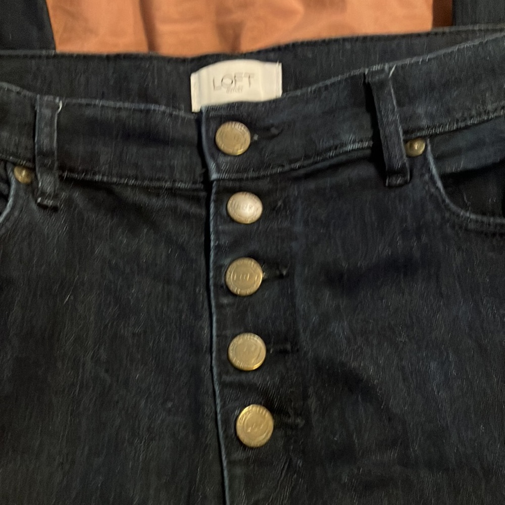 Dark Wash Skinny Jeans with Button Fly size 12